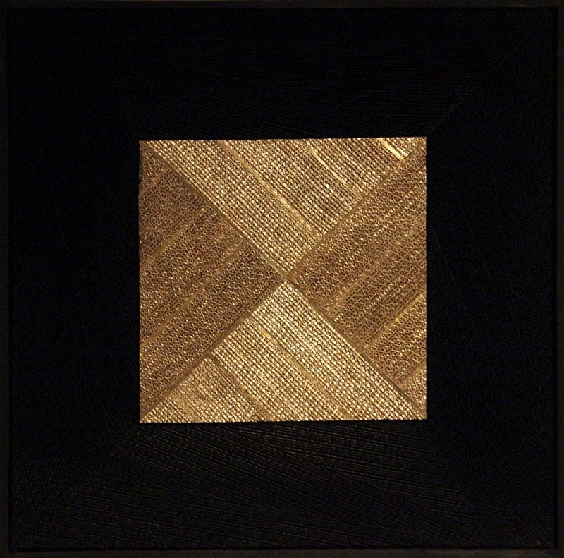 Kvadrat d’or 2013 (carton feuille d’or peinture minérale) 62.5×62.5